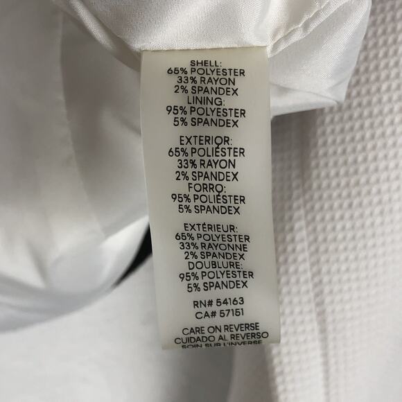 NWT TALBOTS Pique Jacket Sz 6P Petite White Black Piping Pockets Zip Career NEW - Picture 6 of 13